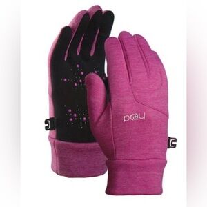 Kids Head Touchscreen Gloves in Raspberry & Black Size Small